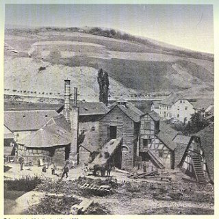 Kalenderbild VR-Bank Untertaunus 1983 1889 Blick auf die Michelbacher Hütte (abgebildet im VR-Bank Kalender 1983)